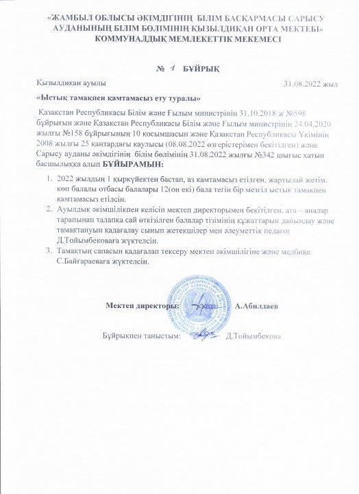 Ыстықтамаққа бұйрық
